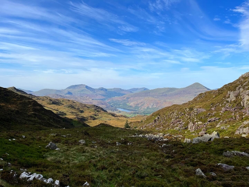 View of Llyn Dians and the Nantgqynant Valley